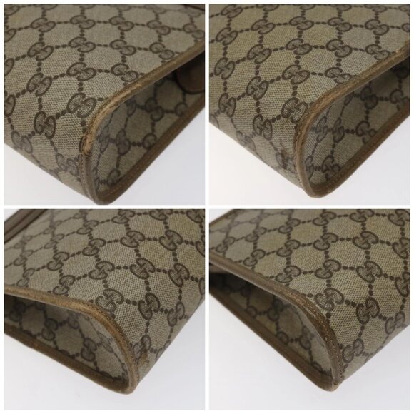 GUCCI GG Plus Supreme Clutch Bag PVC Beige 97 01 037 Auth am8392 - Picture 14 of 16
